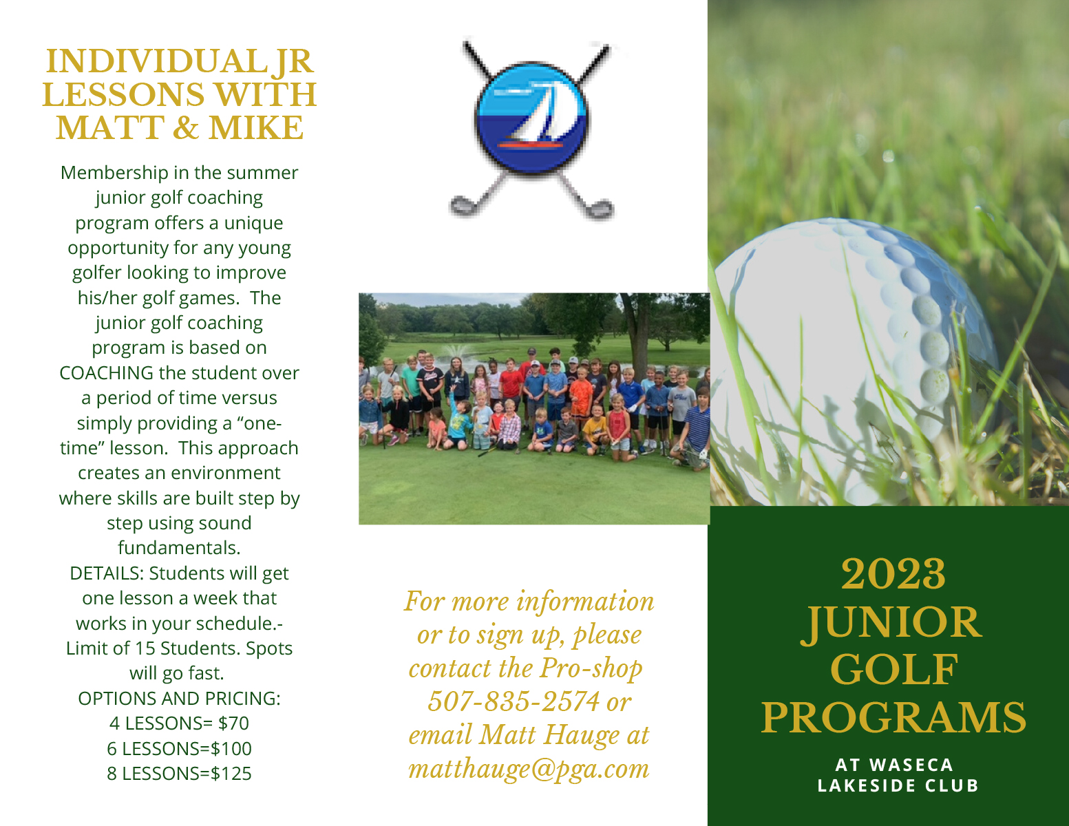 Junior Golf Waseca Lakeside Club